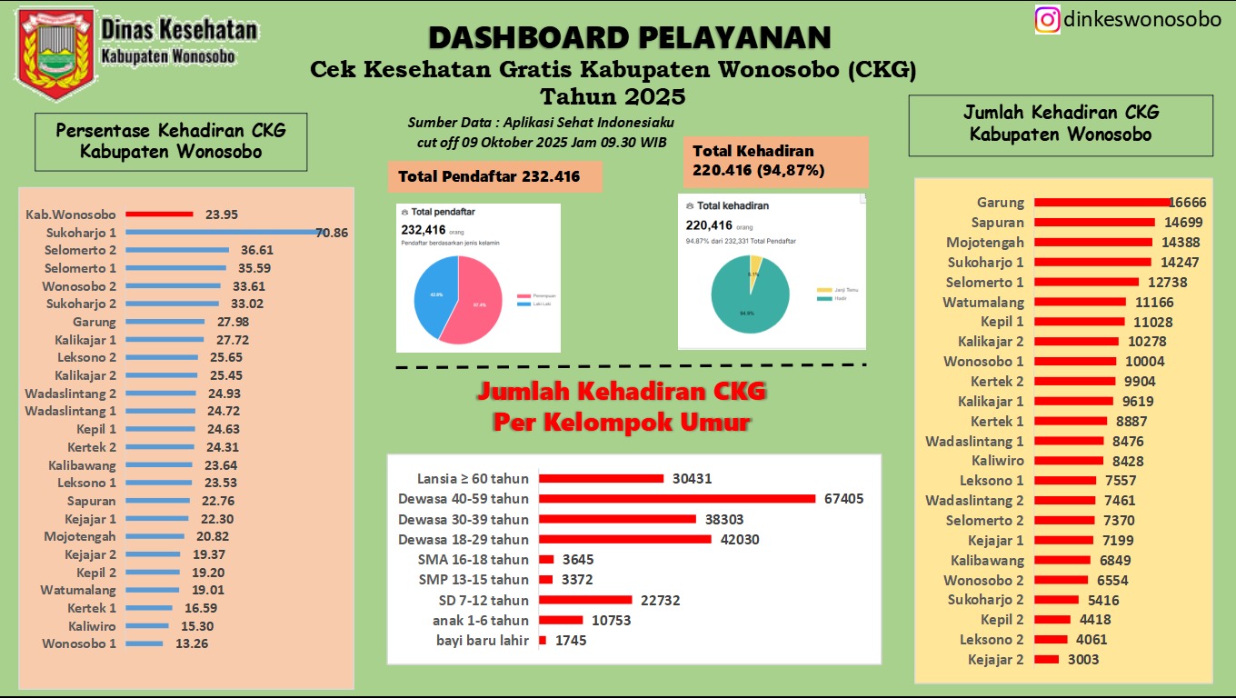 DASHBOARD PELAYANAN CEK KESEHATAN GRATIS (CKG)