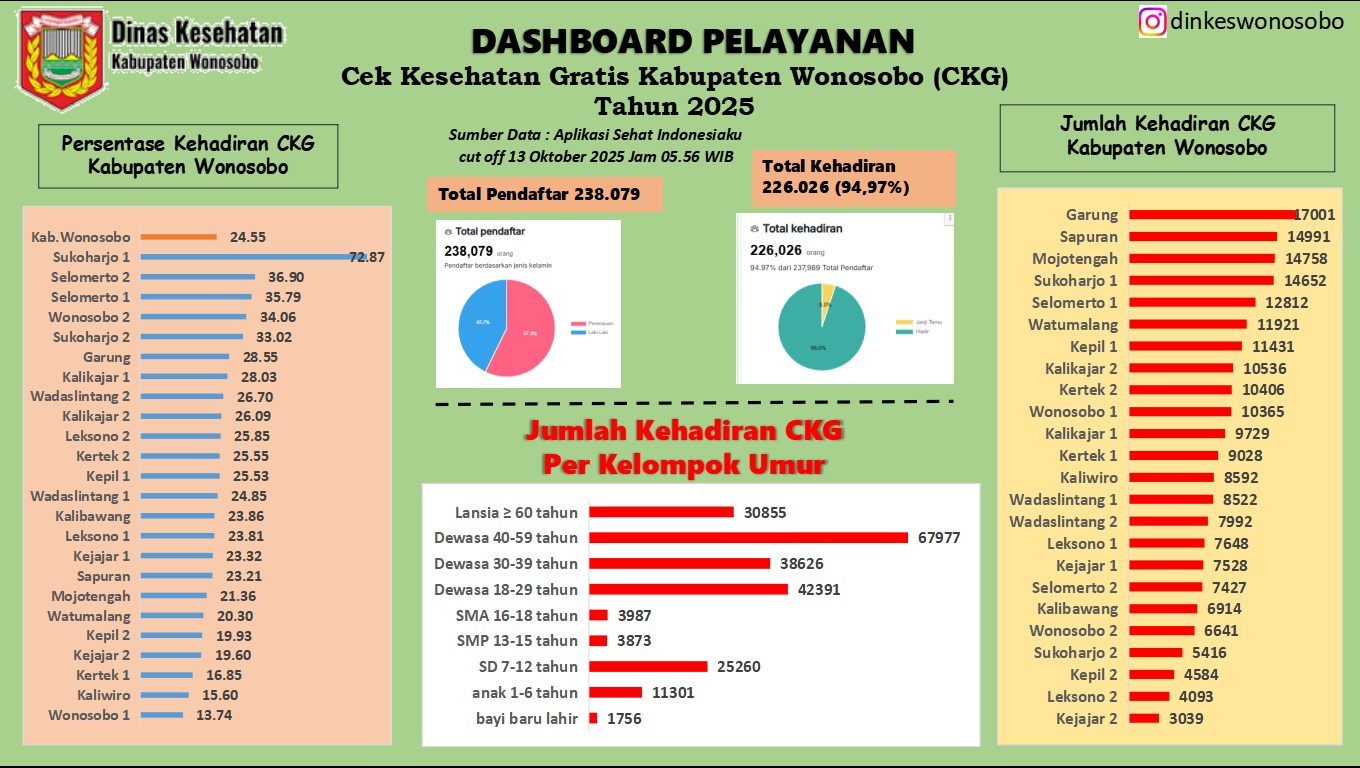 DASHBOARD PELAYANAN CEK KESEHATAN GRATIS (CKG)