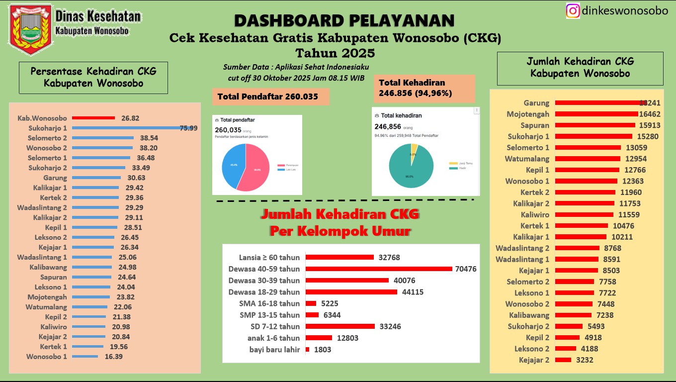 DASHBOARD PELAYANAN CEK KESEHATAN GRATIS (CKG)